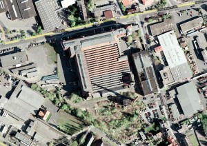 Blick von oben auf das Salzmanngebäude. Quelle: Google Earth